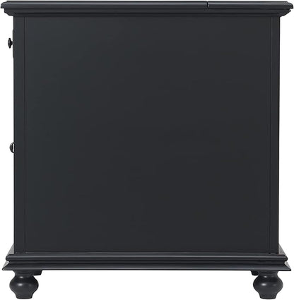 Martin Svensson Home Elegant Chairside End Table, 24 in x 16 in x 25 in, Antique Black