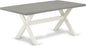 East West Furniture X097AB264-6 6 Piece Modern Dining Table Set Contains a Rectangle Wooden Table with X-Legs and 4 White Faux Leather Parson Chairs with a Bench, 40x72 Inch, Multi-Color
