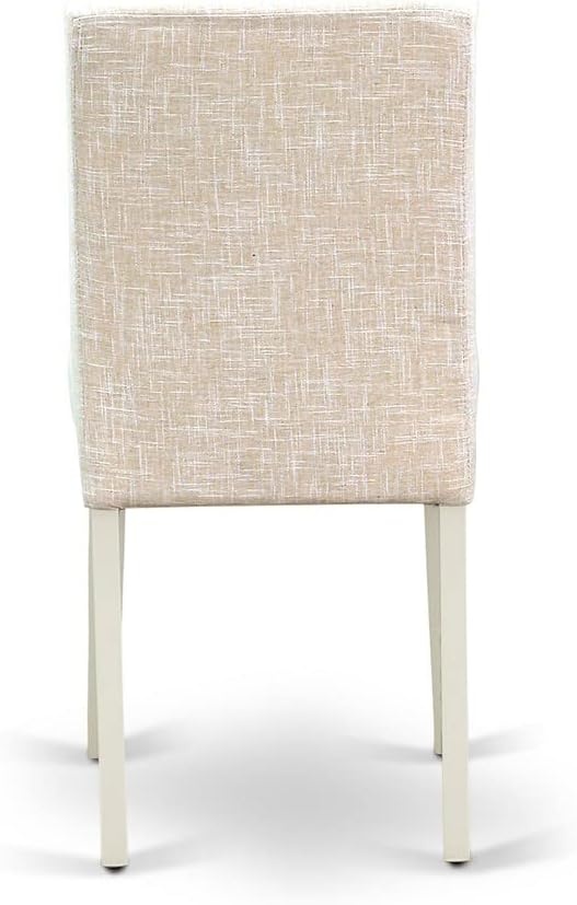 East West Furniture LGAB5-LWH-02 5 Piece Dining Set Includes a Rectangle Dining Room Table with Butterfly Leaf and 4 Light Beige Linen Fabric Upholstered Chairs, 42x84 Inch, Linen White
