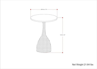 SIMPLIHOME Myles Contemporary Modern 16 inch Wide Metal Side Table in Black for the Living Room and Bedroom