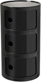 Round Nightstand with 3 Drawers, Modern Style Side Table, Multifunctional End Table Storage Cabinet for Living Room, Bedroom, Bathroom (Black)