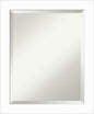 Amanti Art White Bathroom Mirror for Over Sink, 24x20 Basic White Narrow Rectangle Vanity Mirror, Small Casual Wood Frame, Hangs Horizonally and Vertically, Bathroom Wall Decor, Beveled Edge from WI