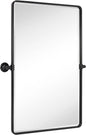 TEHOME Pivot Oil Rubbed Bronze Rectangle Bathroom Mirror Beveled Tilting Rectangular Bathroom Vanity Mirrors for Wall Vertical Wall Mounted Pivoting Mirrors, 25x35''