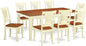 East West Furniture QUPL9-WHI-W 9 Piece Modern Dining Table Set Includes a Rectangle Wooden Table with Butterfly Leaf and 8 Kitchen Dining Chairs, 40x78 Inch, Buttermilk & Cherry