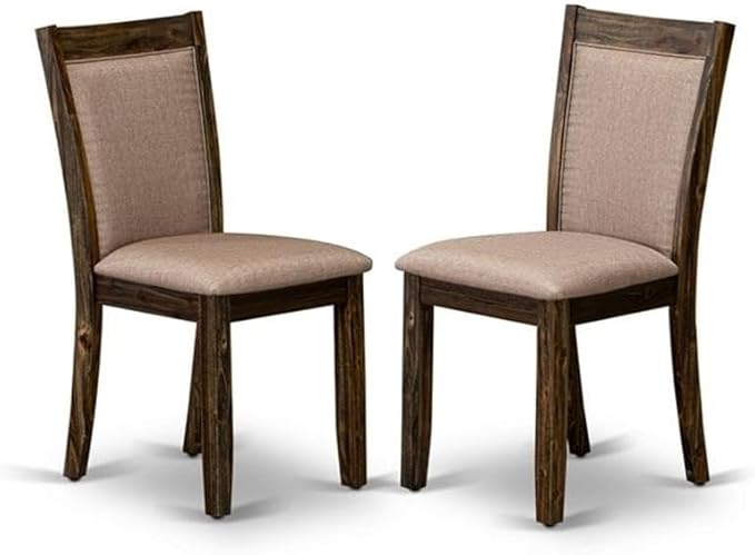 East West Furniture X797MZ716-9 9 Piece Kitchen Table Set Includes a Rectangle Dining Table with X-Legs and 8 Dark Khaki Linen Fabric Parson Dining Room Chairs, 40x72 Inch, Multi-Color