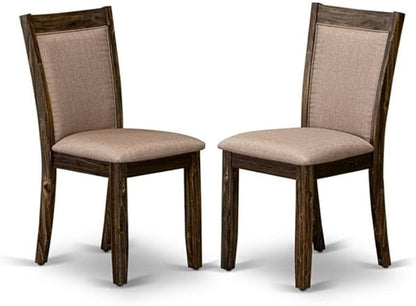 East West Furniture X797MZ716-9 9 Piece Kitchen Table Set Includes a Rectangle Dining Table with X-Legs and 8 Dark Khaki Linen Fabric Parson Dining Room Chairs, 40x72 Inch, Multi-Color