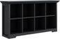 Cube Shelf Bookcase with Base - Wooden 2 Tiers Floor Standing Low Storage Cabinet for Home and Office, 8-Cube Lattice Bookshelf, Black