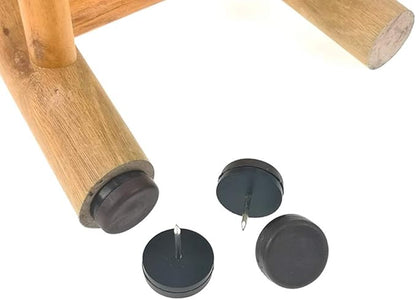 ALIMITOPIA 40pcs Furniture Glide Nail-in Thickened Nylon Chair Glide Slider Furniture Pad Floor Protector for Wooden Furniture Chair Tables Leg Feet(Φ18mm or 0.7";Brown)