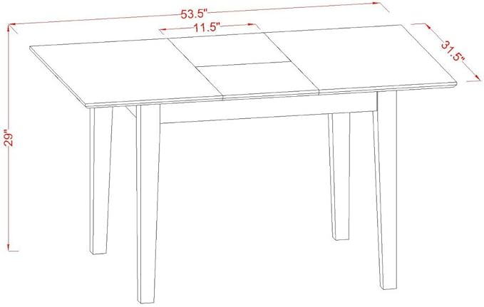 East West Furniture NOCE5-MAH-10 5 Piece Kitchen Table Set Includes a Rectangle Dining Room Table with Butterfly Leaf and 4 Dahlia Linen Fabric Upholstered Chairs, 32x54 Inch, Mahogany