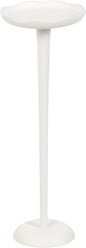 Kate and Laurel Alessia Modern Decorative Metal Drink Table, 8 x 8 x 22, White, Transitional Round Cast Aluminum Pedestal Plant Stand with Rough Texture and Wavy Scalloped Edge