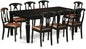 East West Furniture LGKE9-BLK-LC 9 Piece Dining Room Set Includes a Rectangle Kitchen Table with Butterfly Leaf and 8 Faux Leather Upholstered Dining Chairs, 42x84 Inch, Black