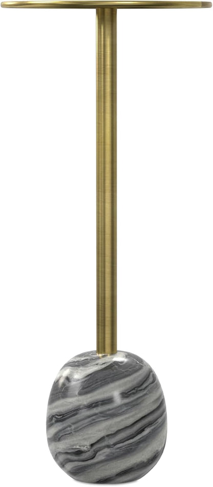 SIMPLIHOME Melene Modern Contemporary 12 inch Wide Metal Side Table in Gold/Grey for The Living Room and Bedroom