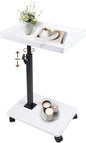 C Table Side Table End Table Adjustable Height，C Shaped End for Couch，Snack Tables,360°Swivel TV Tray Sofa Table， For Small Spaces，Side Tables living room and bedroom for Sofa, Bed,Chair(White)