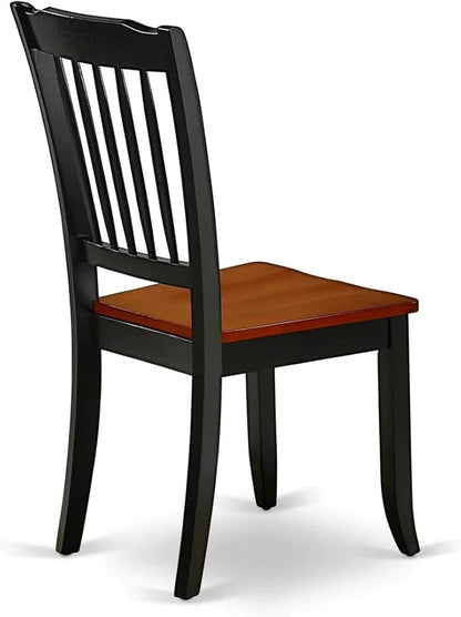 East West Furniture QUDA7-BCH-W 7 Piece Dining Table Set Consist of a Rectangle Dining Room Table with Butterfly Leaf and 6 Wood Seat Chairs, 40x78 Inch, Black & Cherry