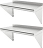 12''x24'' - 2PACKS Wall Mounted Stainless Steel Shelf NSF Commercial Metal Wall Mount Floating Shelving for Kitchen, Restaurant, Food Truck,Garage,Home&Hotel