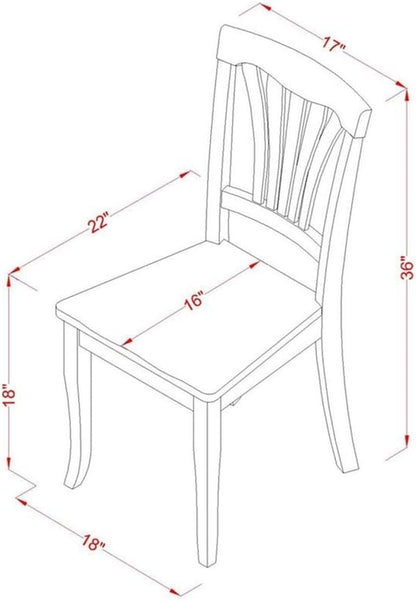 East West Furniture QUAV9-BCH-W 9 Piece Dining Table Set Includes a Rectangle Dining Room Table with Butterfly Leaf and 8 Wood Seat Chairs, 40x78 Inch, Black & Cherry