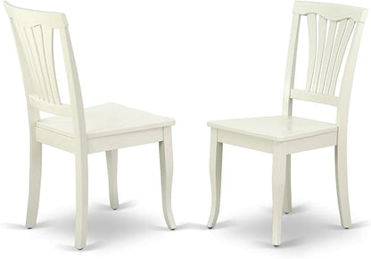 East West Furniture HLAV3-LWH-W 3 Piece Kitchen Table Set for Small Spaces Contains a Round Dining Room Table with Pedestal and 2 Dining Chairs, 42x42 Inch, Linen White