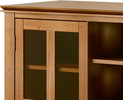 SIMPLIHOME Artisan SOLID WOOD 53 inch Wide Transitional TV Media Stand in Honey Brown For TVs up to 60 inches for the Living Room and Entertainment Center