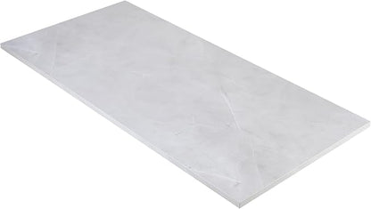 Kaboon Universal Tabletop 59.1"x23.62", Solid One-Piece Melamine Table Top, Double Desk L-Desk DIY, Home and Office Countertop, White Rock