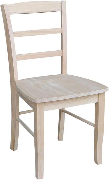 Set of Two Madrid Ladderback Dining Chairs, Unfinished