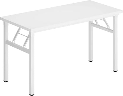 DlandHome 47 inches Folding Table Computer Desk Portable Table Activity Table Conference Table Home Office Desk, Fully Assembled White DND-ND5-120WW