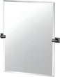 Gatco 5589MXS Waterline Frameless Rectangle Mirror, 31.5 Inch, Matte Black