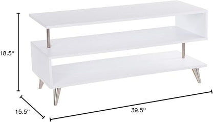 SEI Furniture Sills Low Profile TV Stand, White