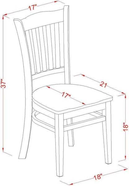 East West Furniture NDGR3-LWH-W 3 Piece Dining Set Contains a Rectangle Dining Room Table with Dropleaf and 2 Kitchen Chairs, 30x48 Inch, Linen White