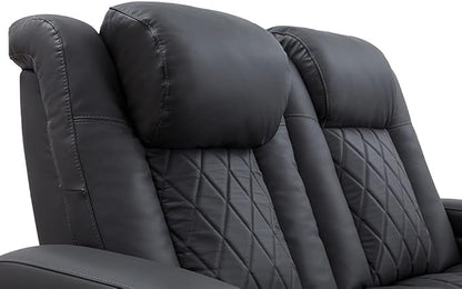 Valencia Tuscany Home Theater Seating | Premium Top Grain Italian Nappa 11000 Leather Power Recliner with Power Lumbar Support & Headrest (Single Recliner, Charcoal Grey)