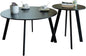 Patio Coffee Table Set of 2, Outdoor Weather Resistant End Table, Round Nesting Tables for Living Room Balcony Office,Black