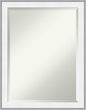 Amanti Art Bathroom Mirror for Over Sink, 27x21 Maya White Silver Rectangle Vanity Mirror, Medium Modern Contemporary Frame, Hangs Horizonally and Vertically, Bathroom Wall Decor, Beveled Edge