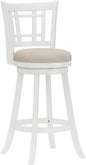 Hillsdale Fairfox Swivel Stool with Rectangular Lattice Back, Bar Height, White