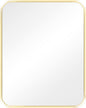Navaris Rectangular Wall Mirror - 40 x 50 cm (16 x 20 in) Wall-Mounted Mirror with Gold Metal Frame - for Living Room Bedroom Bathroom - Horizontal or Vertical