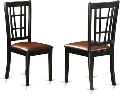 East West Furniture LGNI5-BLK-LC 5 Piece Kitchen Table & Chairs Set Includes a Rectangle Dining Table with Butterfly Leaf and 4 Faux Leather Dining Room Chairs, 42x84 Inch, Black
