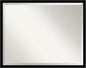 Amanti Art Black Bathroom Mirror for Over Sink, 24x30 Jet Black Rectangle Vanity Mirror, Large Modern Contemporary Frame, Hangs Horizonally and Vertically, Bathroom Wall Decor, Beveled Edge