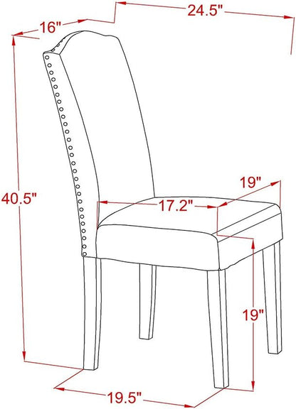 East West Furniture X097EN206-6 6 Piece Dining Set Contains a Rectangle Dining Room Table with X-Legs and 4 Dark Shitake Linen Fabric Parson Chairs with a Bench, 40x72 Inch, Multi-Color