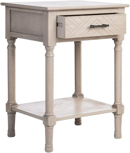 SAFAVIEH Home Collection Peyton Greige 1-Drawer Lower Shelf Accent Table ACC5704D