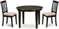 East West Furniture BOAN3-CAP-C 3 Piece Kitchen Table Set for Small Spaces Contains a Round Dining Table and 2 Linen Fabric Dining Room Chairs, 42x42 Inch, Cappuccino