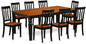 East West Furniture LGAN9-BCH-W 9 Piece Dining Table Set Includes a Rectangle Dining Room Table with Butterfly Leaf and 8 Wooden Seat Chairs, 42x84 Inch, Black & Cherry