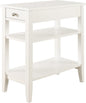 Convenience Concepts American Heritage Chairside End Table with Drawer 23.5" - Classic Living Room Table with Storage Shelf, Bedroom Nightstand, White
