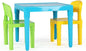 Humble Crew Kids Table and 2 Chair Set, Aqua Table with Chairs - Sturdy Toddler Activity Table for Playtime, Arts, Crafts, Reading, and More - 5-Piece Children’s Furniture for Daycare Playroom