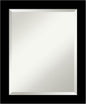 Amanti Art Black Bathroom Mirror for Over Sink, 24x20 Brushed Black Rectangle Vanity Mirror, Small Modern Contemporary Frame, Hangs Horizonally and Vertically, Bathroom Wall Decor, Beveled Edge