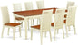 East West Furniture DOIP9-BMK-W 9 Piece Modern Dining Table Set Includes a Rectangle Wooden Table with Butterfly Leaf and 8 Kitchen Dining Chairs, 42x78 Inch, Buttermilk & Cherry
