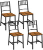 HOOBRO Kitchen Chairs Set of 4, Wooden Dining Room Chairs with Metal Frame, Dining Chair with Back, Easy to Assemble, Farmhouse Dining Chair for Living Room, Rustic Brown and Black BF39CDP401