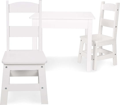 Melissa & Doug Wooden Kids Table & Chairs Set, Montessori, Homeschool Classroom Must Haves, Bedroom Furniture for Boys & Girls 3+