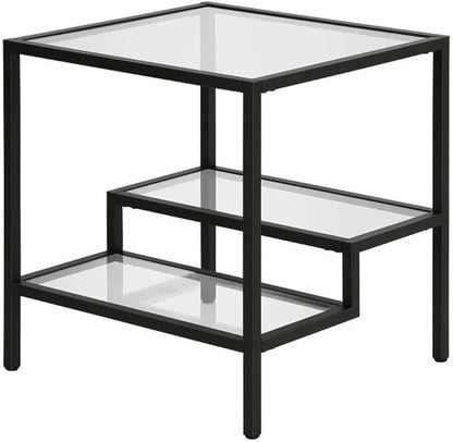 Henn&Hart 20" Wide Square Side Table in Blackened Bronze, Table for Living Room, Bedroom