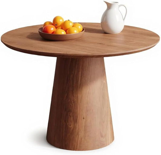 Round Dining Table for 4, 43" Wood Round Kitchen Table, Circle Dining Tables for Kitchen Living Room, Small Spaces