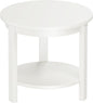 Small Round Wood Coffee Table with Storage Shelf, Living Room Side Table for Couch Sofa, 22 x 20 Inches, 4-Tier Mid Century Modern Wooden End Table for Bedroom, White