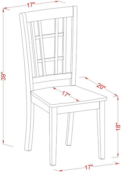 East West Furniture SUNI3-BMK-W 3 Piece Kitchen Table Set for Small Spaces Contains a Round Dining Room Table with Dropleaf & Shelves and 2 Dining Chairs, 42x42 Inch, Buttermilk & Cherry