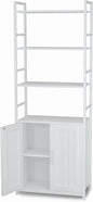 White Bookshelf with Doors,70" Tall Bookcase with Storage Cabinet,6 Tier Book Shelf for Living Room/Bedroom/Home Office/Kitchen,70"(H)*26"(L)*11.8"(W)